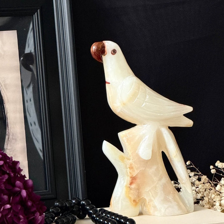 Handmade stone bird figurine
