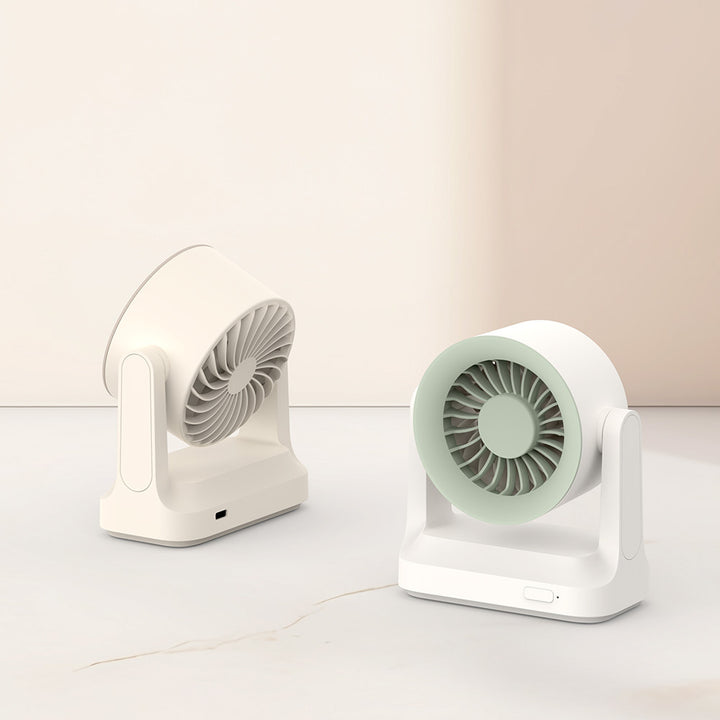 Unisex nan compact rechargeable table fan with pivoting turbine air guidance Stornfield