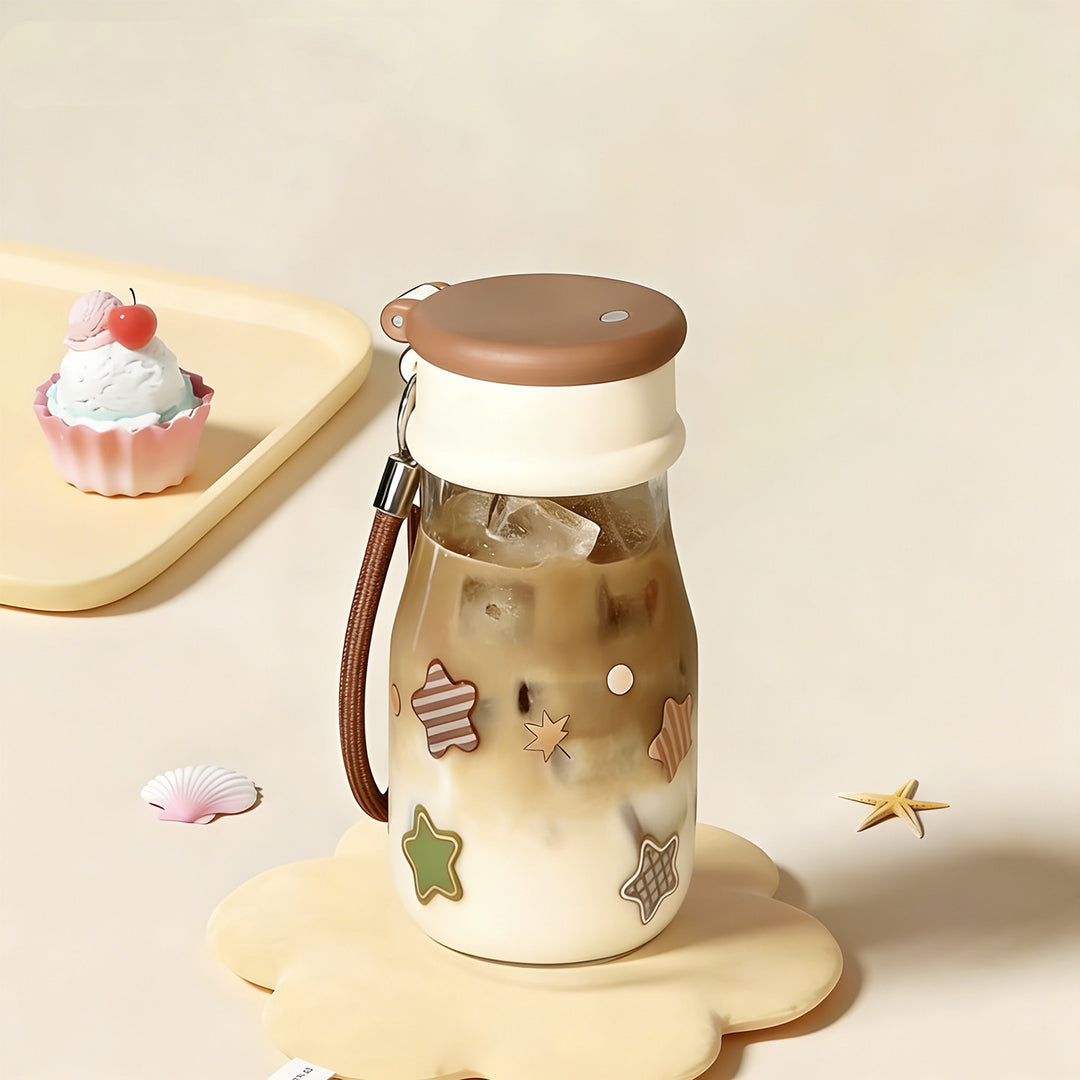 Ladies drinking bottle with playful print and practical carrying handle Stornfield