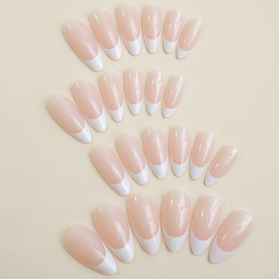 Elegant artificial nail set with classic French tips Stornfield