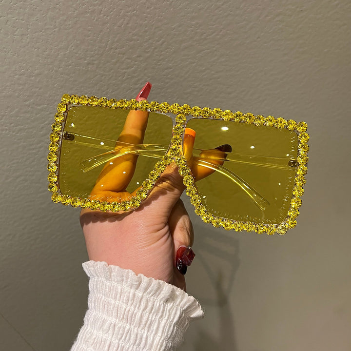 Women's Oversized Sunglasses with Sparkling Rhinestone Frame Stornfield
