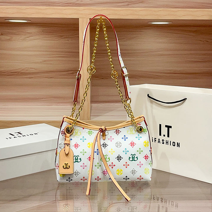 Trendy Designer Mini Handbag with Chain Accents