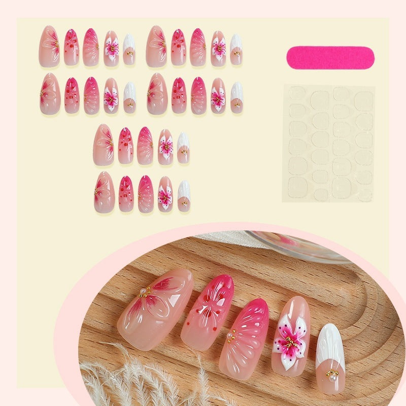Artificial nails with floral decorations Stornfield