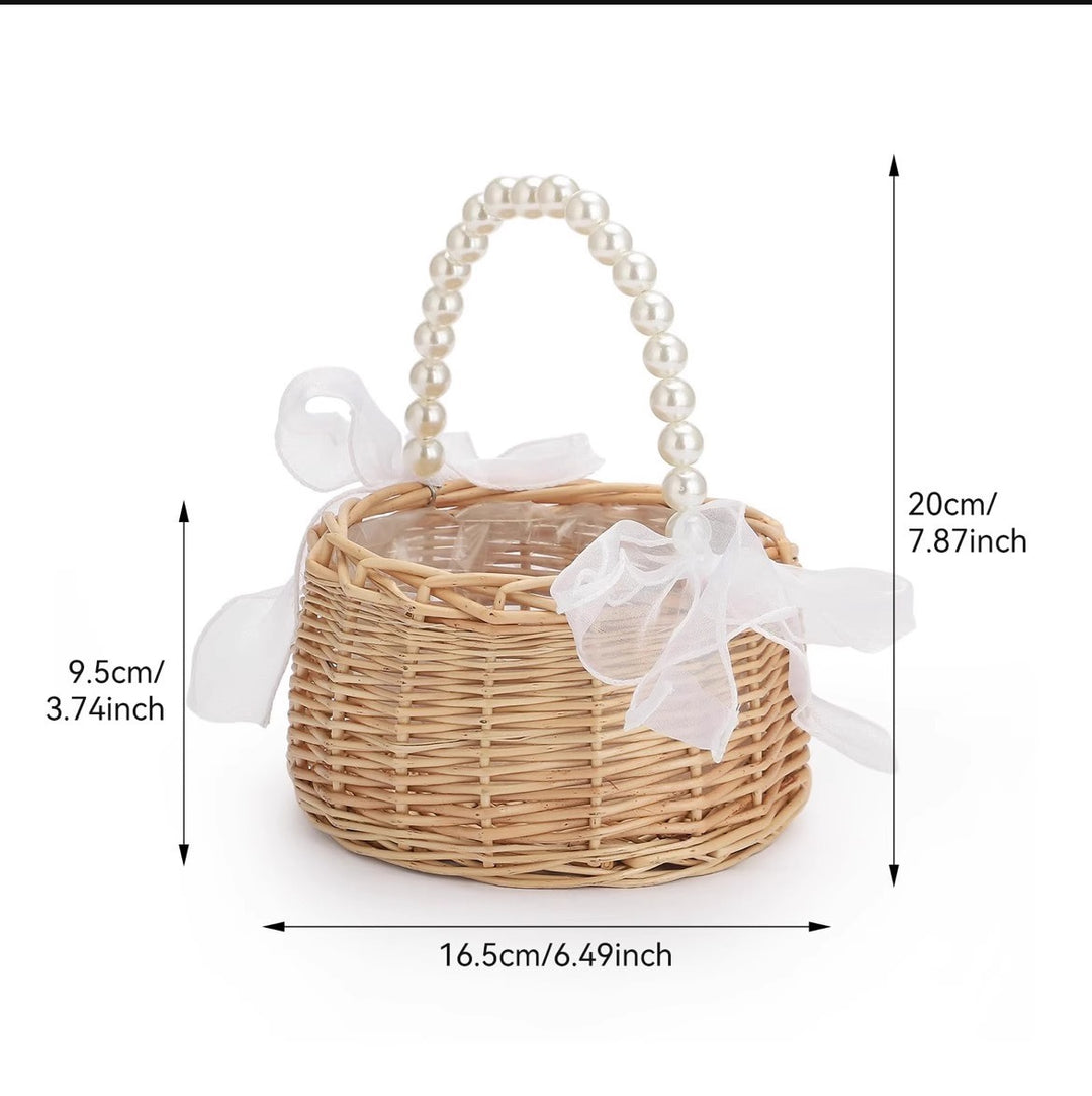 Ladies flower basket with elegant pearl decoration Stornfield