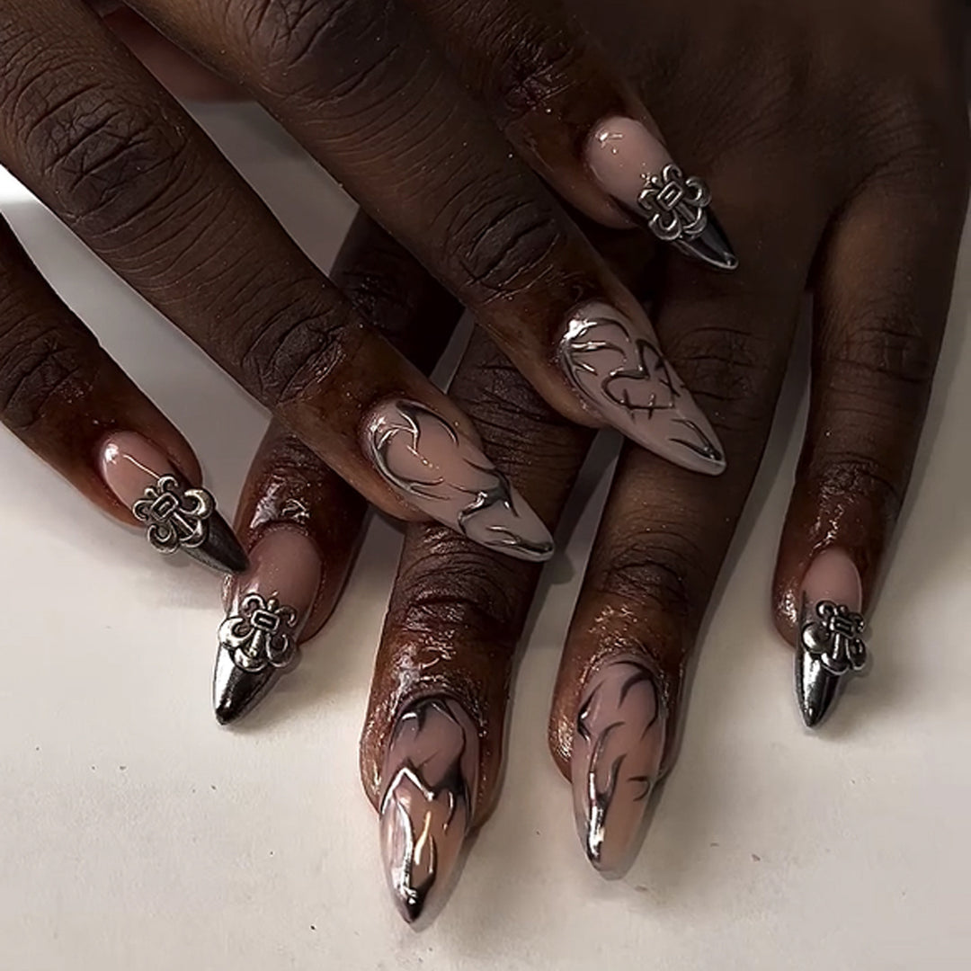Artful stiletto nails with elegant accents Stornfield
