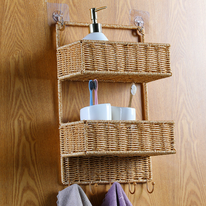 Unisex Wall-mounted Storage Basket with Double Shelf Stornfield
