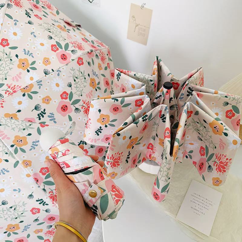 Ladies Folding Umbrella with Floral Design and Cute Details Stornfield