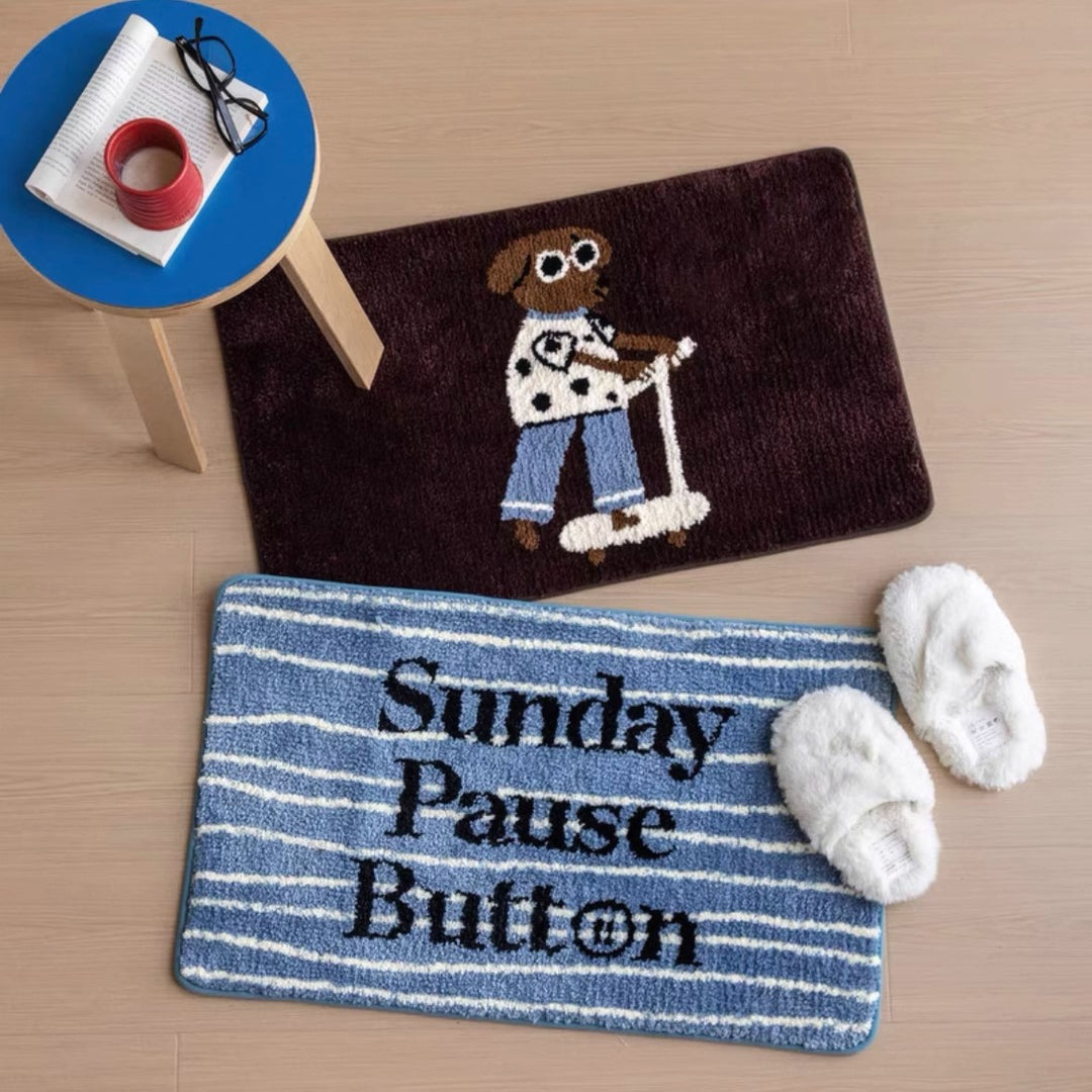 Decorative Striped Bath Mat for Bathroom