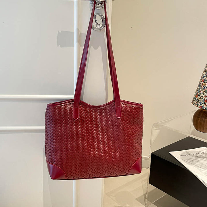 Woven Leather Tote Bag