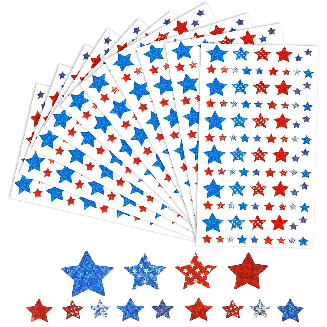 Decorative Sparkling Star Sticker Sheets Stornfield