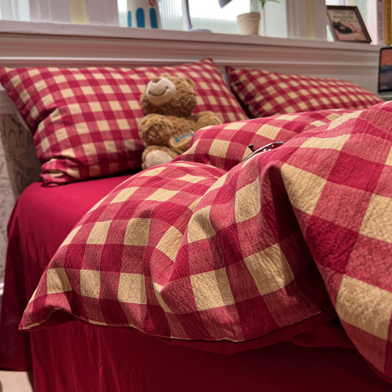 Cozy Checkered Duvet Cover Set