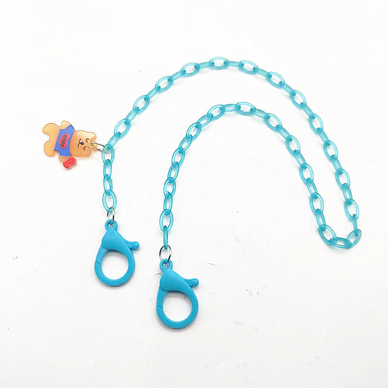 Glasses strap made of transparent resin with rainbow pendant Stornfield