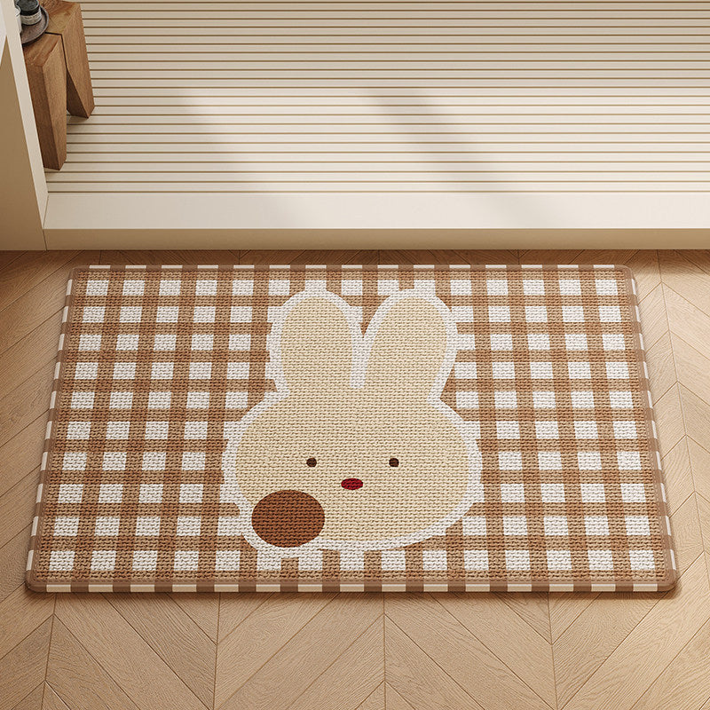 Cute Bunny-Themed Decorative Floor Mat