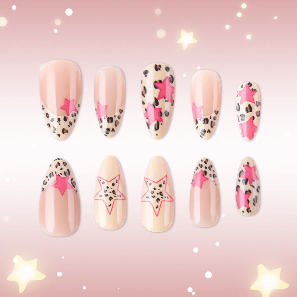 Stylish Star and Leopard Print Press-On Nails Stornfield