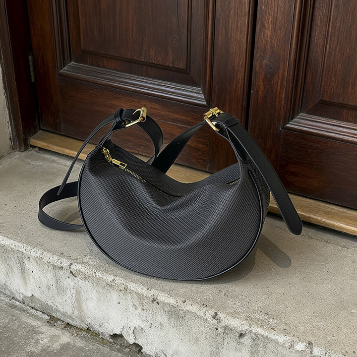Textured Leather Hobo Bag