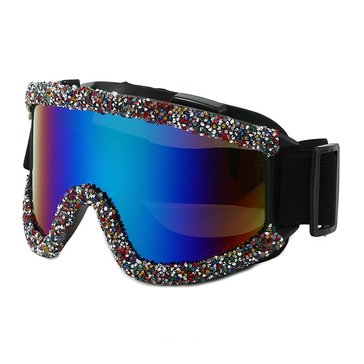 Women's glamorous ski goggles with sparkling decorative frame Stornfield