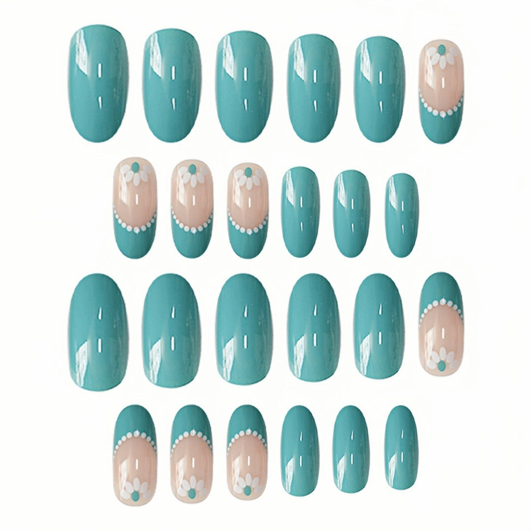 Decorative Floral Gel Press-On Nails Stornfield