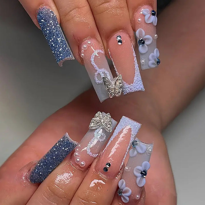 Decorative 3D Floral Press-On Nail Art Stornfield