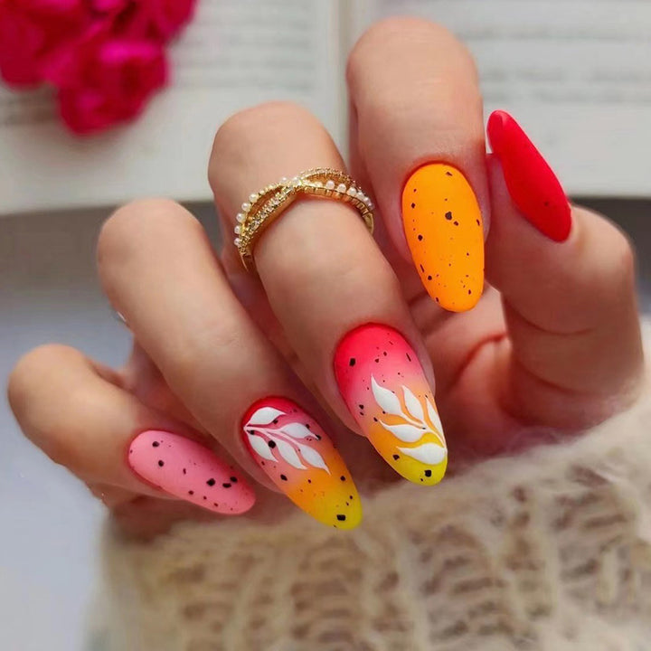 Artificial nail art with floral ombre design Stornfield