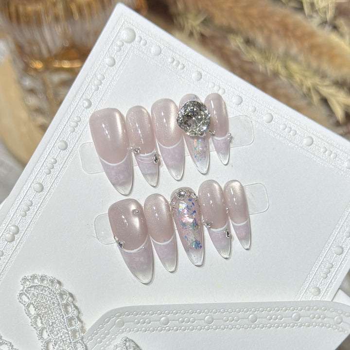 Glamorous Stiletto Press-On Nail Set with Crystal Embellishments Stornfield