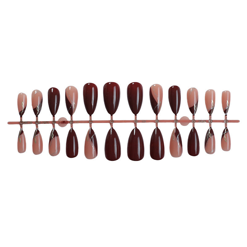 Nail set with glossy finish and elegant designs Stornfield