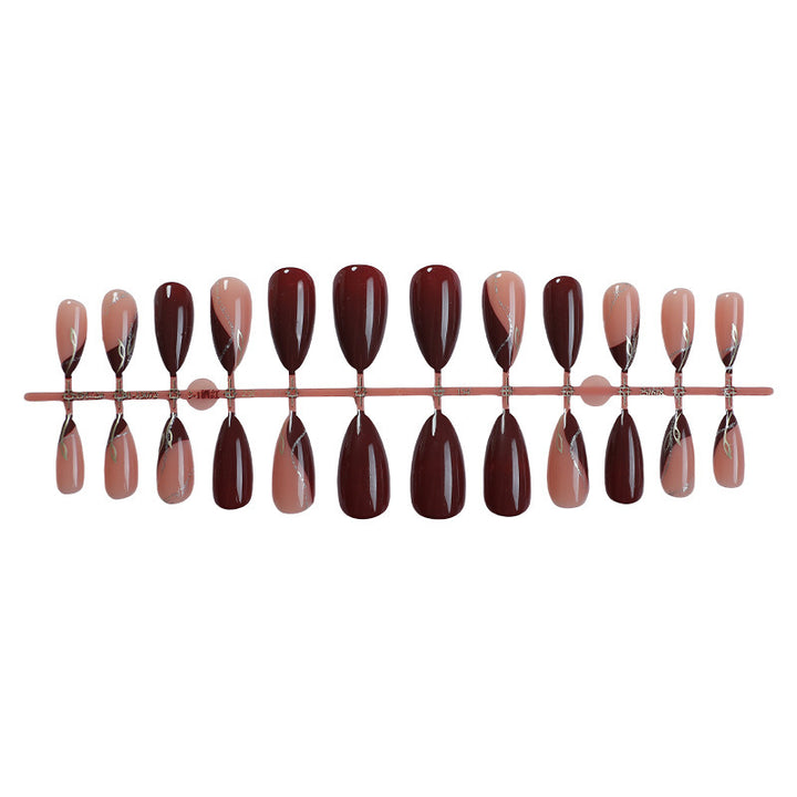 Nail set with glossy finish and elegant designs Stornfield