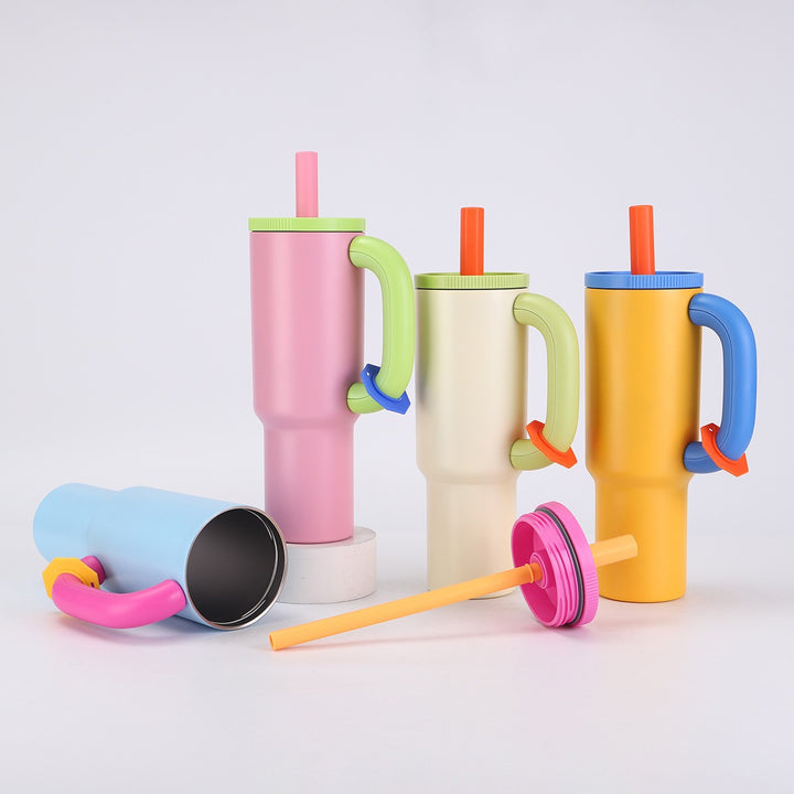 Ladies stylish insulated cup with straw Stornfield