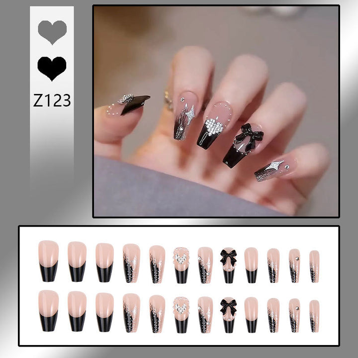 Acrylic nail set with glamorous 3D decorations and noble accents Stornfield