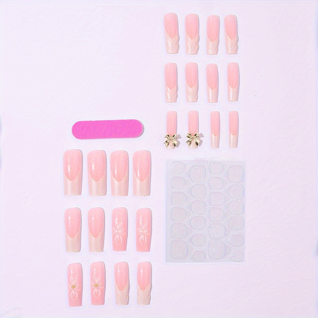 Artificial nail set with floral details Stornfield
