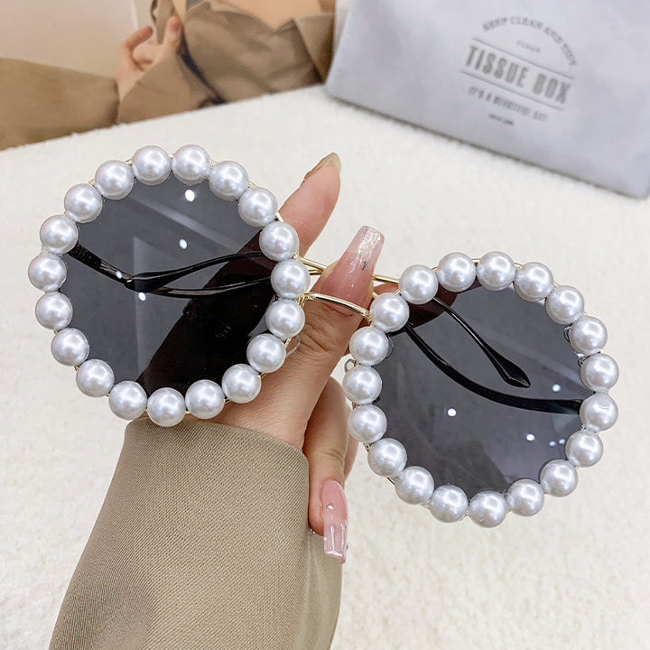 Women’s large sunglasses with pearl-embellished frame Stornfield