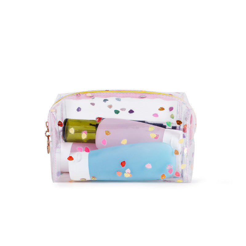 Transparent Floral Cosmetic Pouch