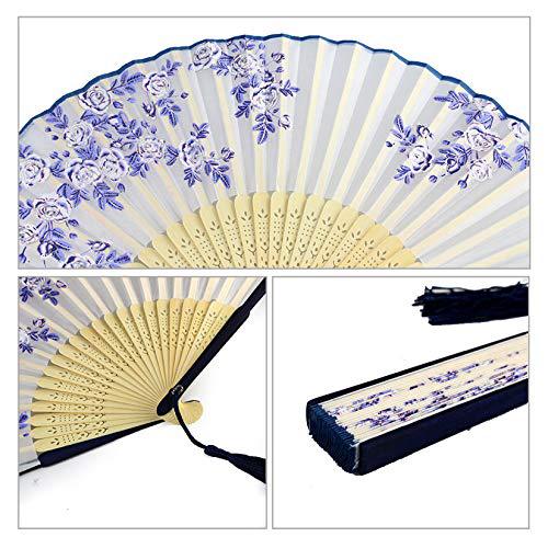Women Elegant handcrafted fan with floral motifs Stornfield