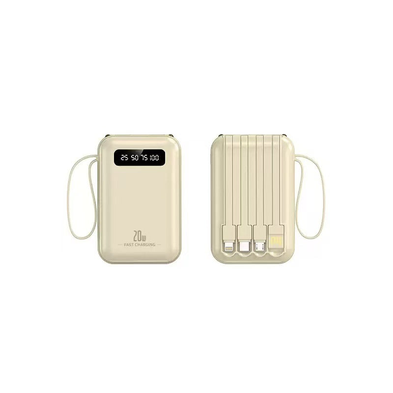Compact multi-port portable power bank with built-in cables Stornfield