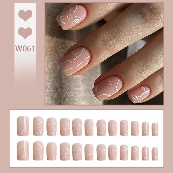 Artificial nails with abstract face design Stornfield
