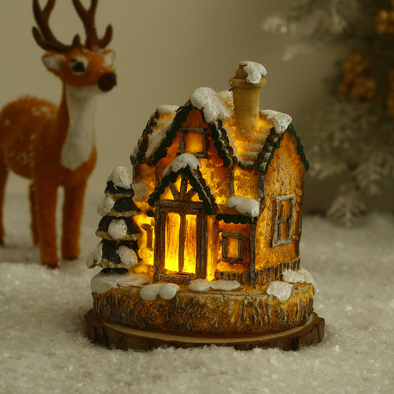 Illuminated Christmas village made of ceramic Stornfield