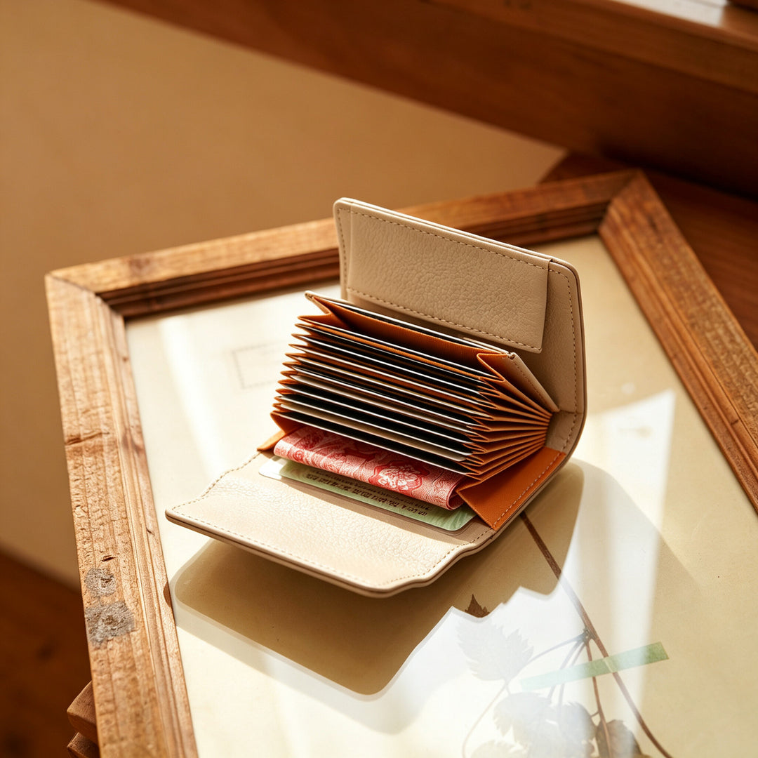 Textured Leather Cardholder Wallet