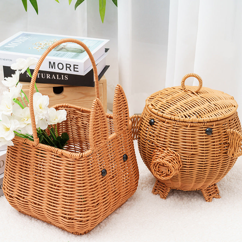 Decorative Animal-Shaped Woven Storage Basket Stornfield