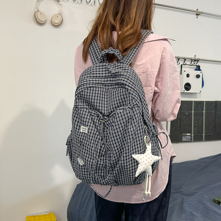 Lightweight Checkered Patterned Backpack Stornfield