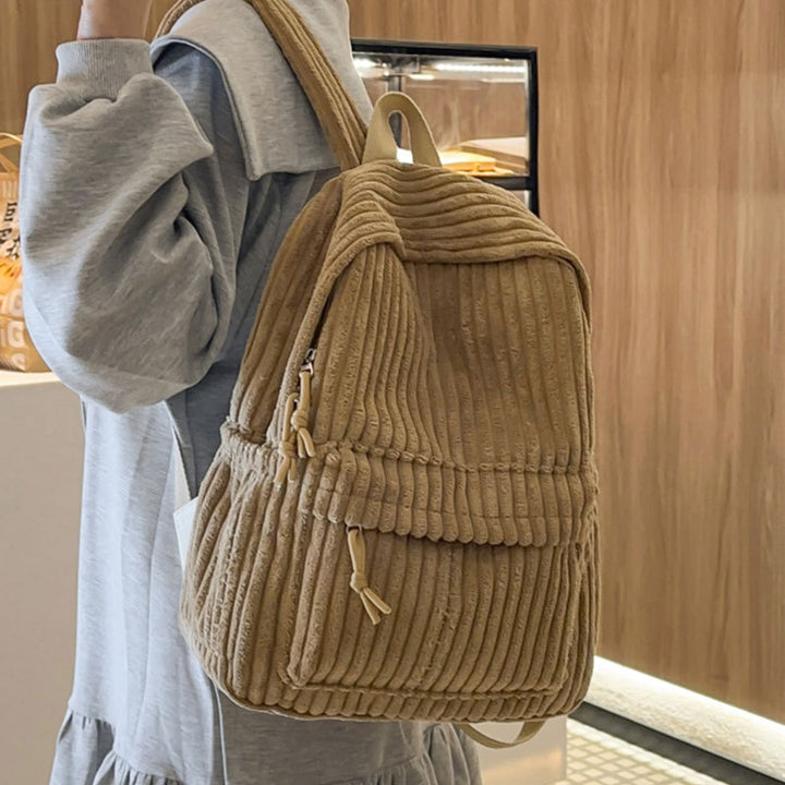 Textured Ribbed Casual Backpack Stornfield