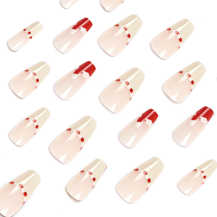Artificial nail extensions with festive Christmas design Stornfield