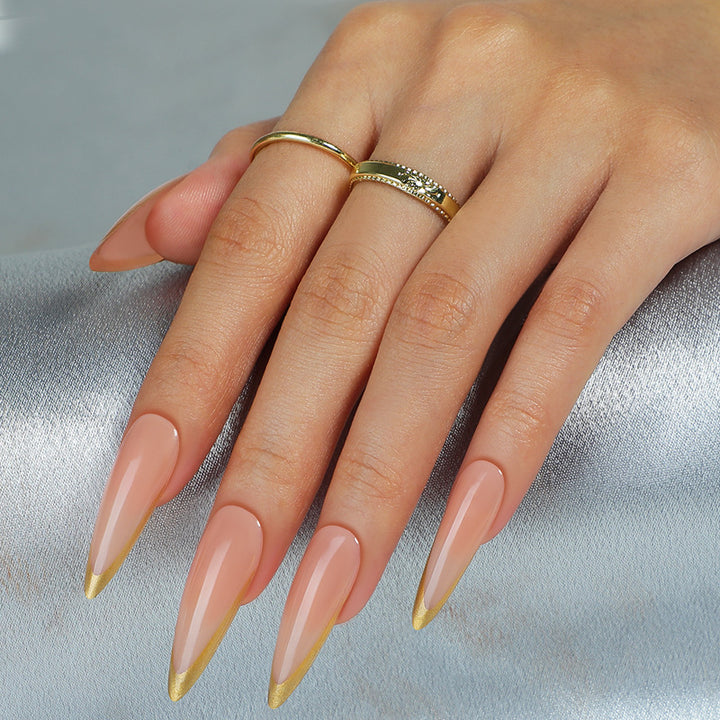 Elegant Long-Shape Press-On Glossy Nail Set Stornfield