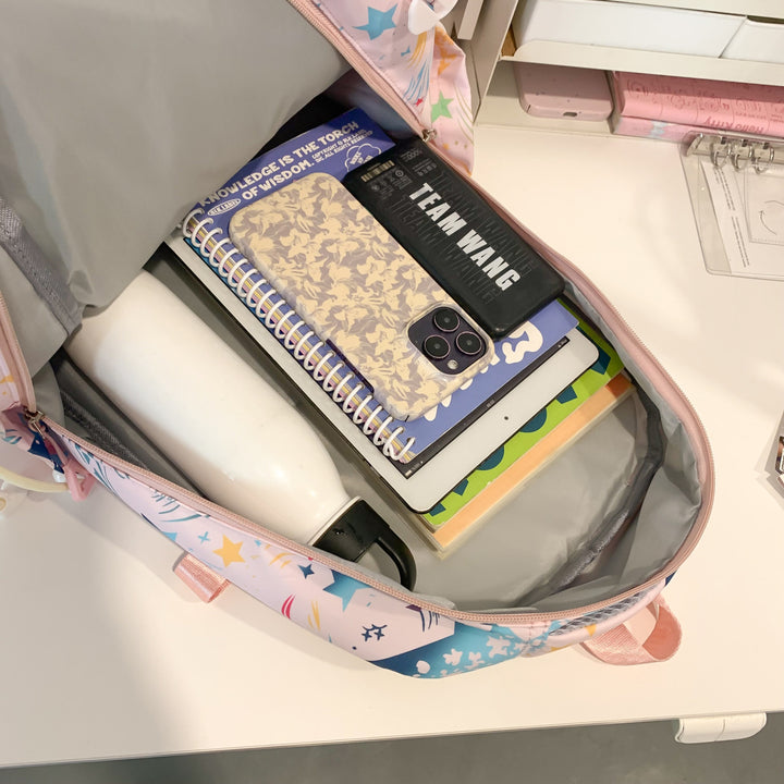 Backpack with Colorful Star Pattern and Innovative Storage Options Stornfield