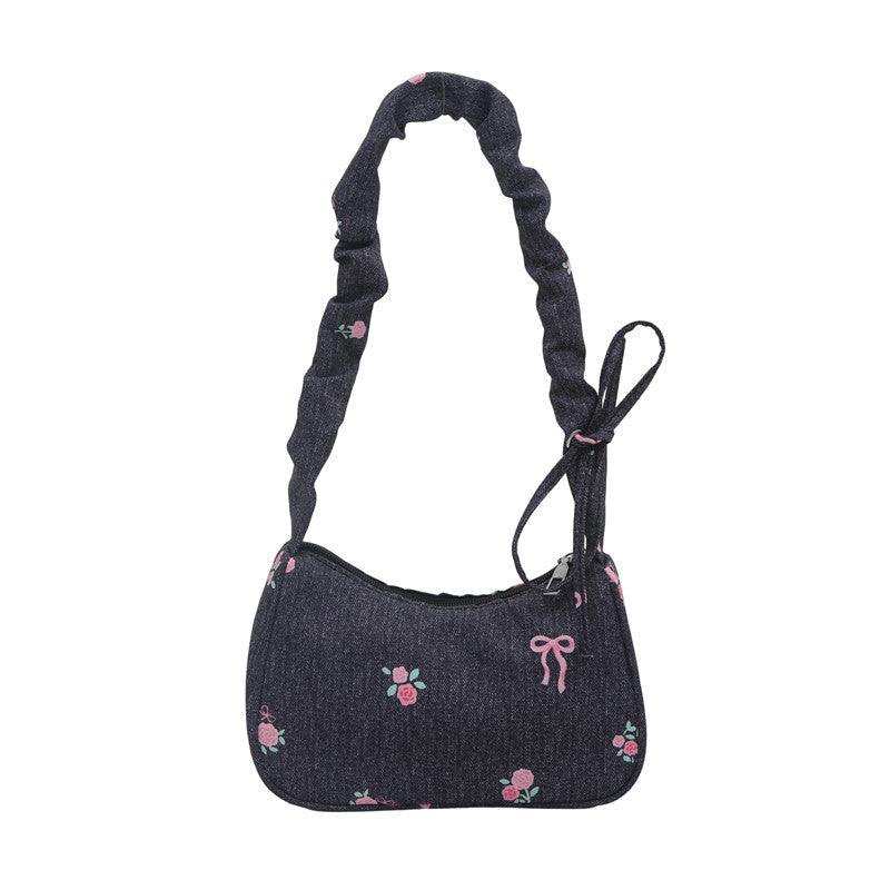 Embroidered Denim Shoulder Bag Stornfield
