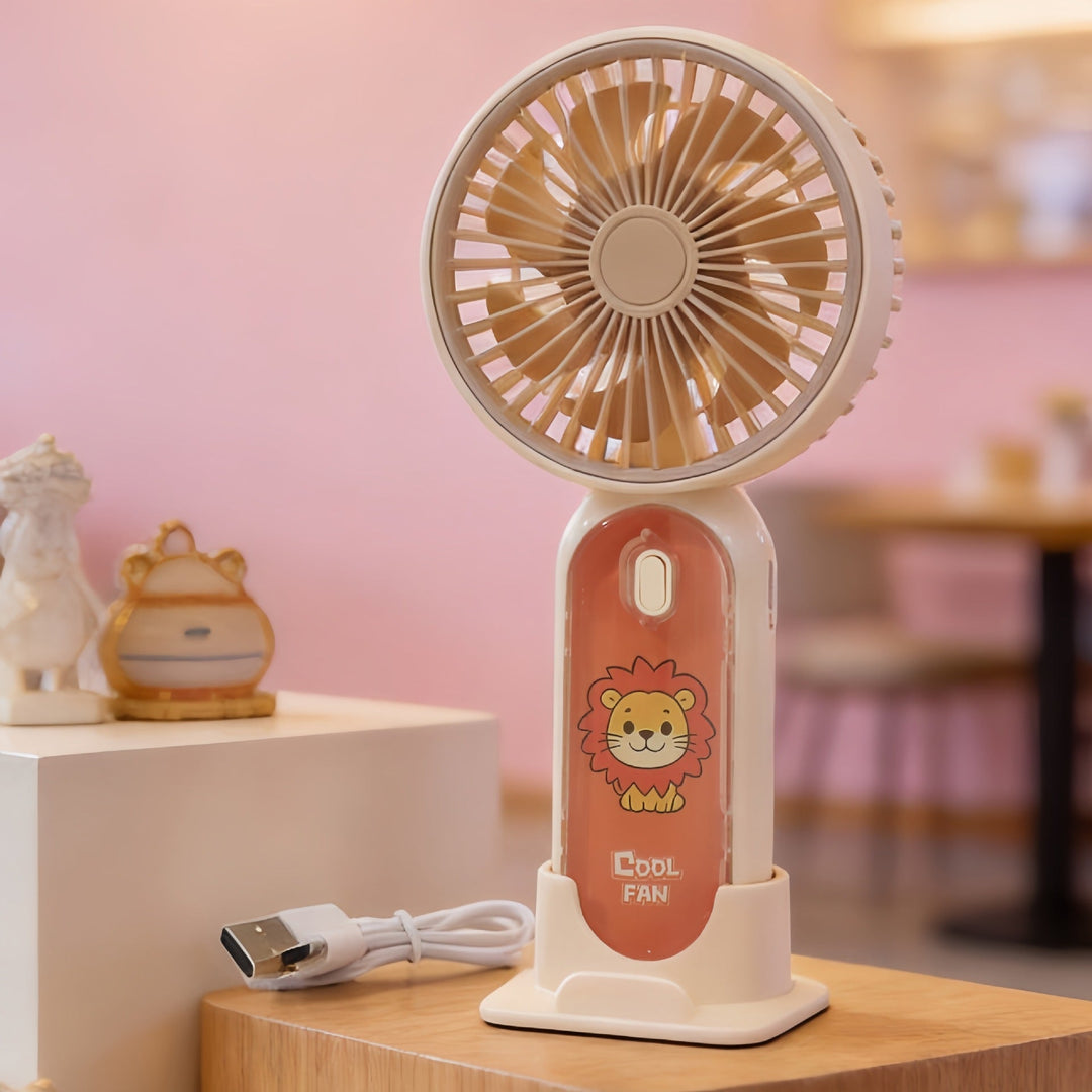 Ladies Portable Mini USB Fan with Animal Lion Design Stornfield