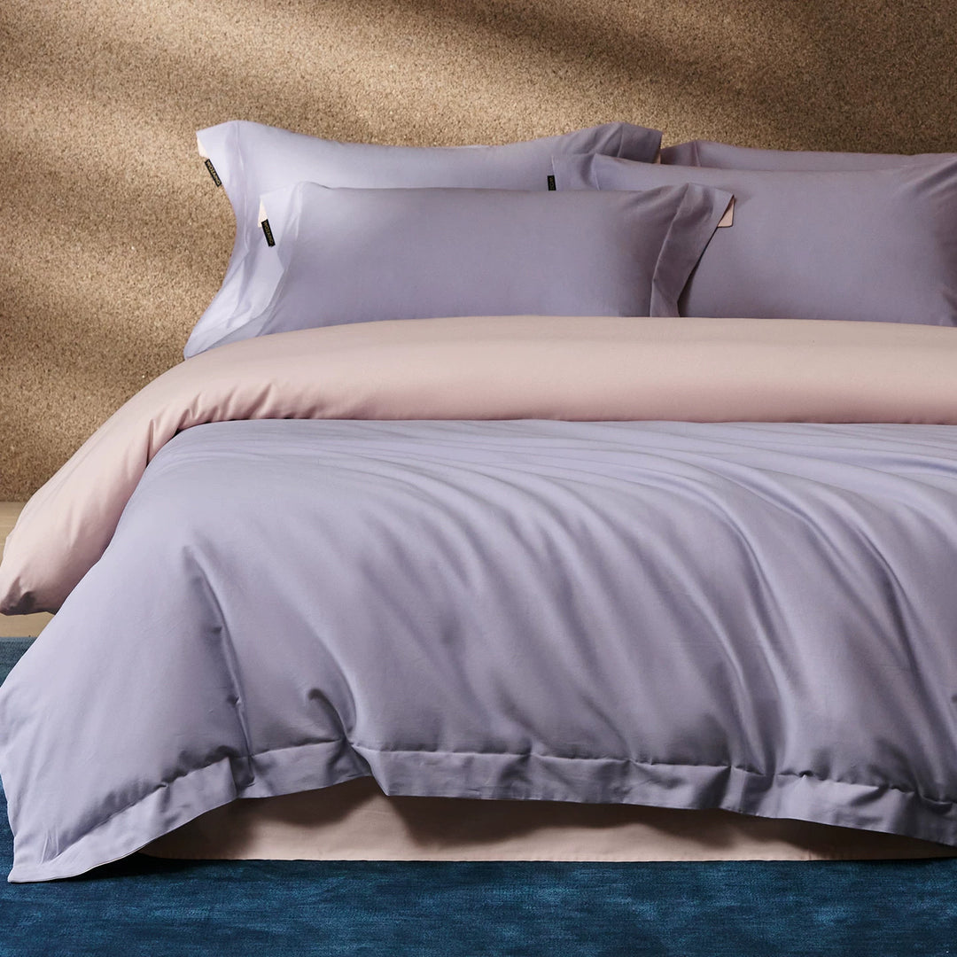 Luxury Reversible Cotton Sateen Duvet Cover Set
