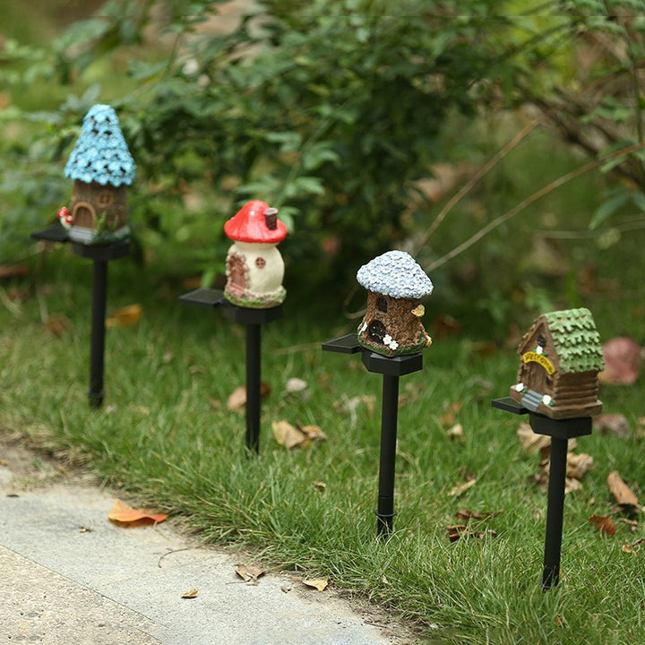 Solar Mushroom House Garden Stake Light With Rechargeable Battery Stornfield