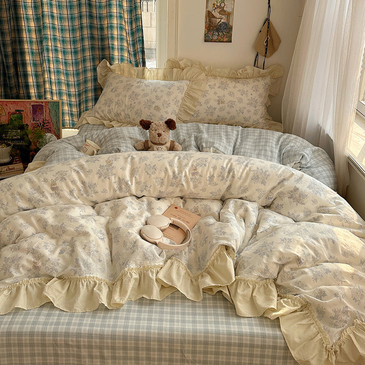 Playful Bunny-Themed Duvet Cover Set