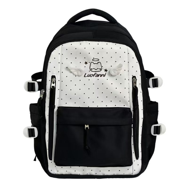 Playful Polka Dot Multi-Pocket Backpack Stornfield
