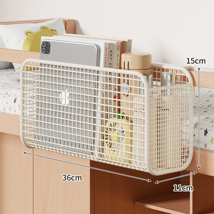 Over-Bed Three-Compartment Metal Mesh Hanging Bedside Organizer Caddy