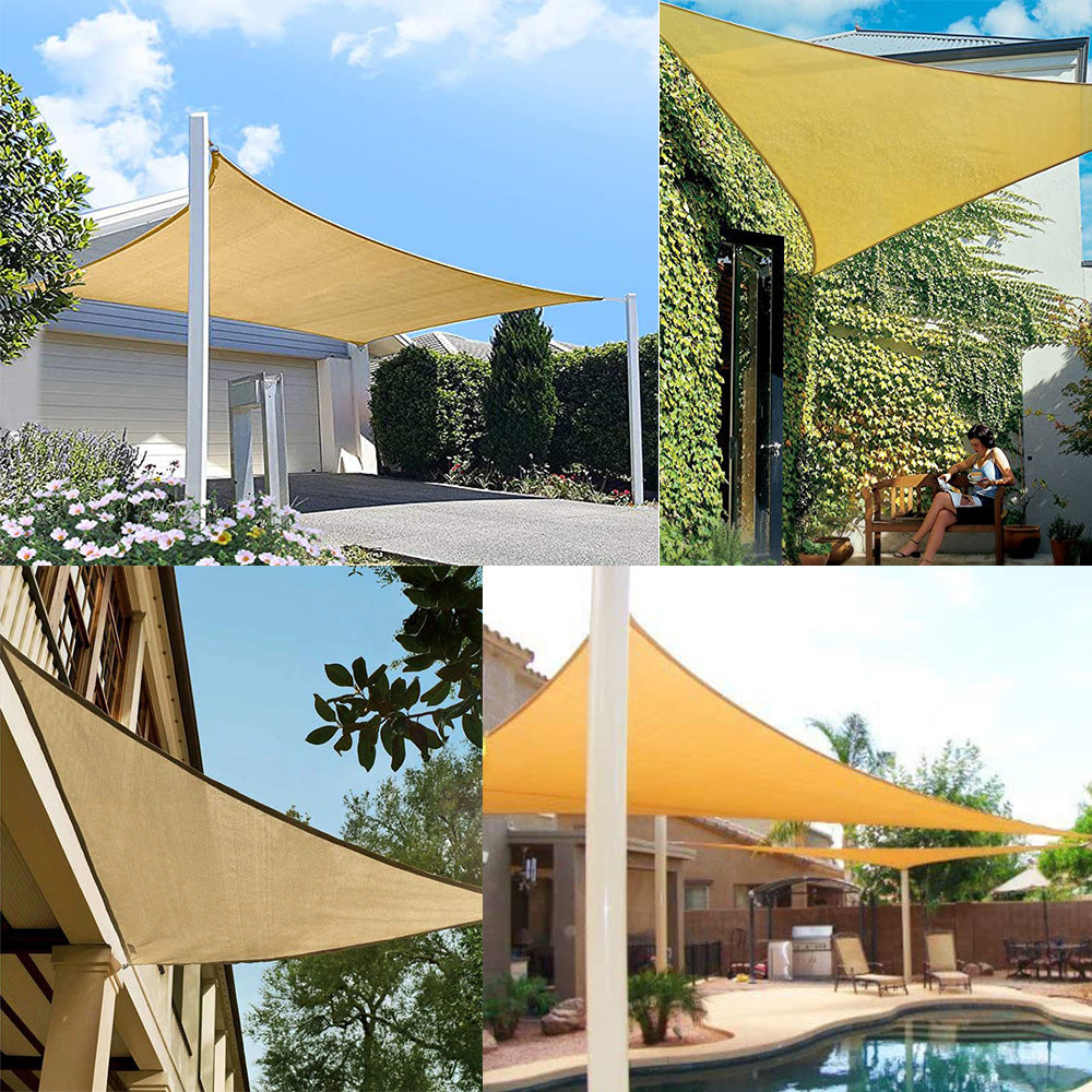 heavy-duty knitted UV protection rectangular sun shade sail with reinforced stainless steel D-ring anchors Stornfield